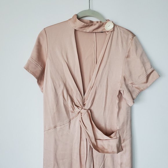 Zara Dresses Zara Blush Pink Satin Midi Dress Xs Poshmark